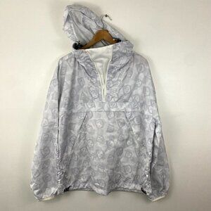 Diplomacy Windbreaker Jacket Men's Size XXL White Gray Panda Hooded Zip Up NEW